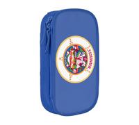 Lootpe Minnesota State Flag Print Pencil Case,Storage Bag, Large Capacity Pencil Box, Portable Office Pen Bag With Zipper