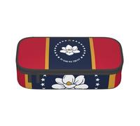 lootpe Mississippi State Flag Print Large Capacity Pencil Pouch, Office Stationery Organizer, Portable Pen Bag For Office