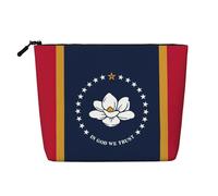 lootpe Mississippi State Flag Print Travel Makeup Bag, Large Capacity Cosmetic Bags For Women, Portable Cosmetic Bag, Toiletry Bag