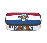lootpe Missouri State Flag Print Large Capacity Pencil Pouch, Office Stationery Organizer, Portable Pen Bag For Office