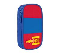 Lootpe Mongolian Flag Print Pencil Case,Storage Bag, Large Capacity Pencil Box, Portable Office Pen Bag With Zipper