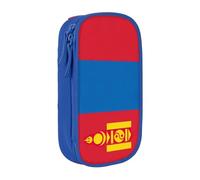 Lootpe Mongolian Flag Print Pencil Case,Storage Bag, Large Capacity Pencil Box, Portable Office Pen Bag With Zipper