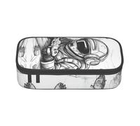 lootpe Monochrome Sketch Style Gaming Print Large Capacity Pencil Pouch, Office Stationery Organizer, Portable Pen Bag For Office