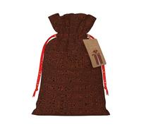Lootpe Native American Print Large Christmas Gift Bags,Reusable Holiday Bags For Gifts,Drawstrings Burlap Goody Gift Bags