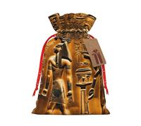 Lootpe Native American Print Large Christmas Gift Bags,Reusable Holiday Bags For Gifts,Drawstrings Burlap Goody Gift Bags