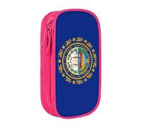 Lootpe New Hampshire State Flag Print Pencil Case,Storage Bag, Large Capacity Pencil Box, Portable Office Pen Bag With Zipper
