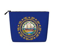 lootpe New Hampshire State Flag Print Travel Makeup Bag, Large Capacity Cosmetic Bags For Women, Portable Cosmetic Bag, Toiletry Bag
