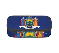 lootpe New York State Flag Print Large Capacity Pencil Pouch, Office Stationery Organizer, Portable Pen Bag For Office