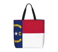 Lootpe North Carolina State Flag Print Tote Bag For Women, Work Handbags, Large Capacity Casual Shoulder Handbags, For Travel Gym