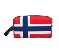 Lootpe Norwegian Flag Print Makeup Bag, Portable Travel Makeup Pouch, Toiletry Organizer, Large Make Up Bag For Women