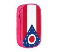 Lootpe Ohio State Flag Print Pencil Case,Storage Bag, Large Capacity Pencil Box, Portable Office Pen Bag With Zipper