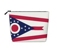 lootpe Ohio State Flag Print Travel Makeup Bag, Large Capacity Cosmetic Bags For Women, Portable Cosmetic Bag, Toiletry Bag
