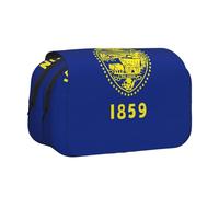 lootpe Oregon State Flag Print Large Capacity Pencil Case,Marker Pouch, Stationery Organizer Pouch,Portable Office Pen Bag