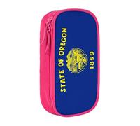Lootpe Oregon State Flag Print Pencil Case,Storage Bag, Large Capacity Pencil Box, Portable Office Pen Bag With Zipper
