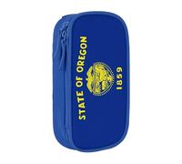Lootpe Oregon State Flag Print Pencil Case,Storage Bag, Large Capacity Pencil Box, Portable Office Pen Bag With Zipper