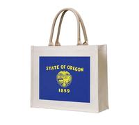 lootpe Oregon State Flag Print Tote Bag, Personalized Present Bag, Canvas Beach Travel Bag, Shopping Bags, Gift For Women Mom