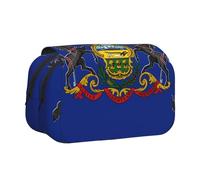 lootpe Pennsylvania State Flag Print Large Capacity Pencil Case,Marker Pouch, Stationery Organizer Pouch,Portable Office Pen Bag