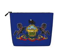 lootpe Pennsylvania State Flag Print Travel Makeup Bag, Large Capacity Cosmetic Bags For Women, Portable Cosmetic Bag, Toiletry Bag