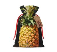 Lootpe Pineapple Painting Print Large Christmas Gift Bags,Reusable Holiday Bags For Gifts,Drawstrings Burlap Goody Gift Bags