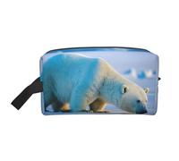 Lootpe Polar Bear Print Makeup Bag, Portable Travel Makeup Pouch, Toiletry Organizer, Large Make Up Bag For Women