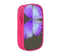 Lootpe Purple Butterflies Print Pencil Case,Storage Bag, Large Capacity Pencil Box, Portable Office Pen Bag With Zipper