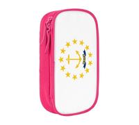 Lootpe Rhode Island State Flag Print Pencil Case,Storage Bag, Large Capacity Pencil Box, Portable Office Pen Bag With Zipper
