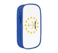 Lootpe Rhode Island State Flag Print Pencil Case,Storage Bag, Large Capacity Pencil Box, Portable Office Pen Bag With Zipper