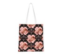 lootpe Rose Gold Pattern Backgrounds Print Aesthetic Canvas Tote Bag, Lightweight Tote Bag, Reusable Grocery Bags, For Shopping Gym Work