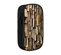 Lootpe Rustic Rocks Brick Wall Print Pencil Case,Storage Bag, Large Capacity Pencil Box, Portable Office Pen Bag With Zipper