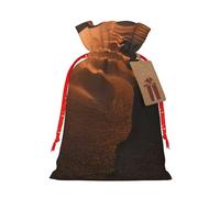 Lootpe Sand Dunes Print Large Christmas Gift Bags,Reusable Holiday Bags For Gifts,Drawstrings Burlap Goody Gift Bags