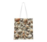 lootpe Seashells Sand Print Aesthetic Canvas Tote Bag, Lightweight Tote Bag, Reusable Grocery Bags, For Shopping Gym Work
