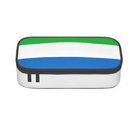 lootpe Sierra Leone Flag Print Large Capacity Pencil Pouch, Office Stationery Organizer, Portable Pen Bag For Office