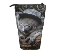 lootpe Sleeping Koala Cap Print Telescopic Pencil Pouch Bag, Pop Up Pencil Case, Stand Up Pen Holder Cute Pen Bag, Pencil Bag