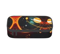lootpe Solar System Jupiter Saturn Print Large Capacity Pencil Pouch, Office Stationery Organizer, Portable Pen Bag For Office