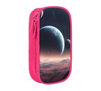Lootpe Space Planet Print Pencil Case,Storage Bag, Large Capacity Pencil Box, Portable Office Pen Bag With Zipper