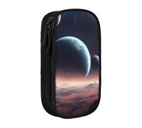 Lootpe Space Planet Print Pencil Case,Storage Bag, Large Capacity Pencil Box, Portable Office Pen Bag With Zipper