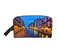 Lootpe Spain Water City Print Makeup Bag, Portable Travel Makeup Pouch, Toiletry Organizer, Large Make Up Bag For Women