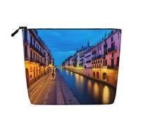 lootpe Spain Water City Print Travel Makeup Bag, Large Capacity Cosmetic Bags For Women, Portable Cosmetic Bag, Toiletry Bag