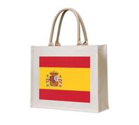 lootpe Spanish Flag Print Tote Bag, Personalized Present Bag, Canvas Beach Travel Bag, Shopping Bags, Gift For Women Mom