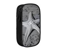 Lootpe Summer Starfish Seashell Print Pencil Case,Storage Bag, Large Capacity Pencil Box, Portable Office Pen Bag With Zipper