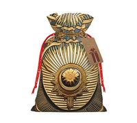 Lootpe Sun Old Egyptian Timeless Grace Print Large Christmas Gift Bags,Reusable Holiday Bags For Gifts,Drawstrings Burlap Goody Gift Bags