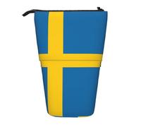 lootpe Swedish Flag Print Telescopic Pencil Pouch Bag, Pop Up Pencil Case, Stand Up Pen Holder Cute Pen Bag, Pencil Bag