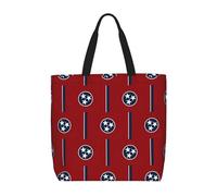Lootpe Tennessee State Flag Print Tote Bag For Women, Work Handbags, Large Capacity Casual Shoulder Handbags, For Travel Gym