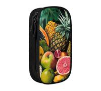 Lootpe Tropical Fruits Print Pencil Case,Storage Bag, Large Capacity Pencil Box, Portable Office Pen Bag With Zipper