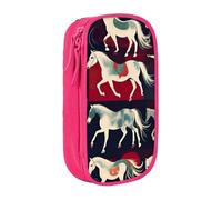 Lootpe Various Kinds Of Horses Print Pencil Case,Storage Bag, Large Capacity Pencil Box, Portable Office Pen Bag With Zipper