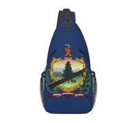 lootpe Vermont State Flag Print Daily Crossbody Sling Bag, Shoulder Backpack Chest Bag Daypacks, For Outdoor Travel Casual