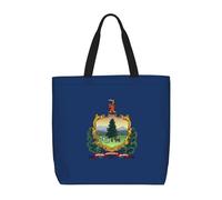 Lootpe Vermont State Flag Print Tote Bag For Women, Work Handbags, Large Capacity Casual Shoulder Handbags, For Travel Gym