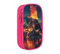 Lootpe Volcano Print Pencil Case,Storage Bag, Large Capacity Pencil Box, Portable Office Pen Bag With Zipper