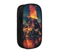 Lootpe Volcano Print Pencil Case,Storage Bag, Large Capacity Pencil Box, Portable Office Pen Bag With Zipper