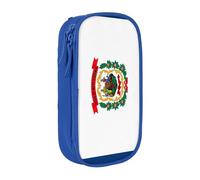 Lootpe West Virginia State Flag Print Pencil Case,Storage Bag, Large Capacity Pencil Box, Portable Office Pen Bag With Zipper
